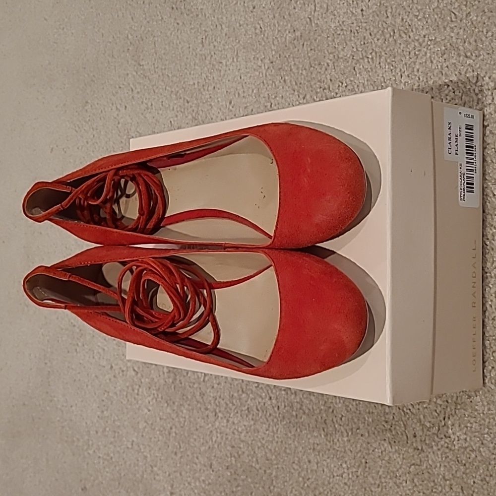 Loeffler Randall Clara Red Suede block heel pump